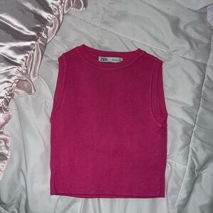 pink zara tank top